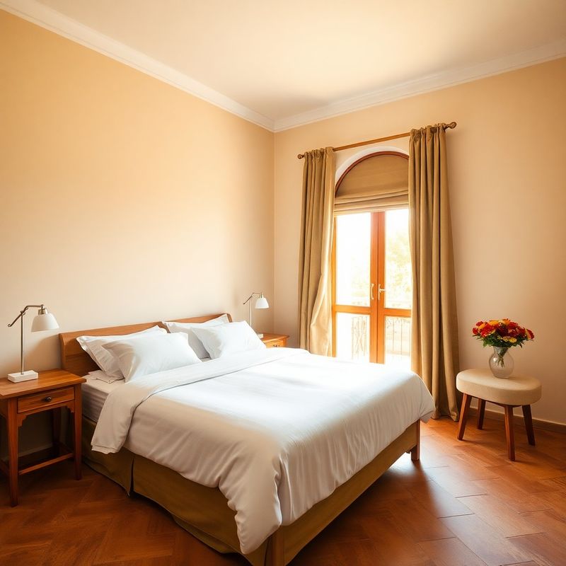 Classic room at Lumencalpha with forest-cream walls, oak furniture and a linen queen bed